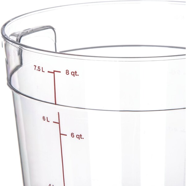 Carlisle Foodservice Round Container, 8 qt., Clr, PK12 - 1076607