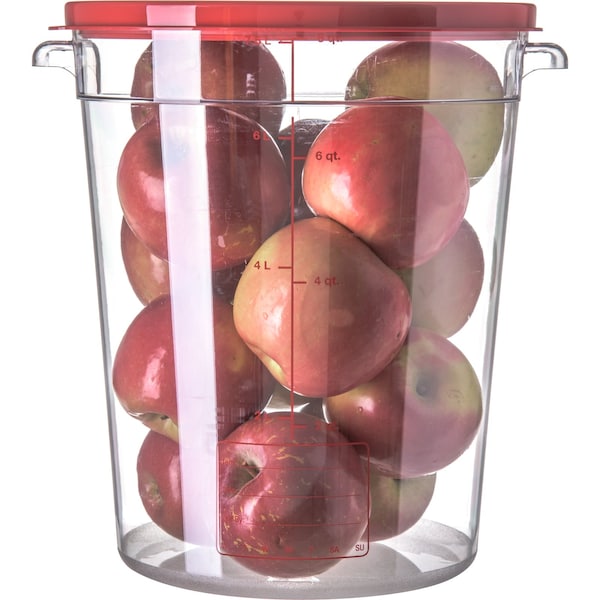 Carlisle Foodservice Round Container, 8 qt., Clr, PK12 - 1076607