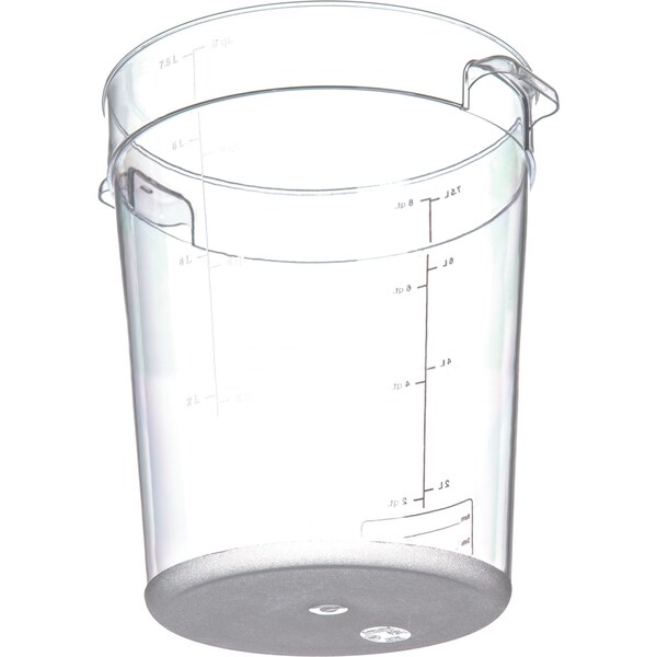 Carlisle Foodservice Round Container, 8 qt., Clr, PK12 - 1076607