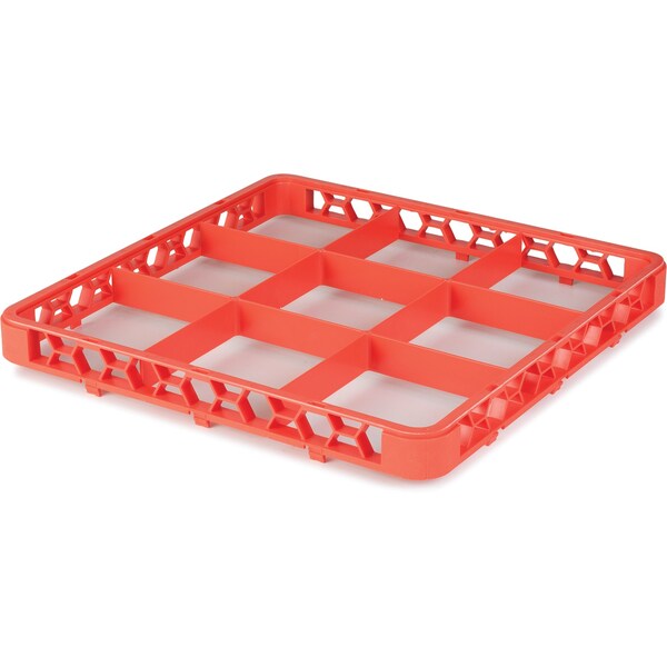 Carlisle Foodservice Dvde Glss Rack Ext, 1.78", Orn, 9 Comp, PK6 - RE9C24