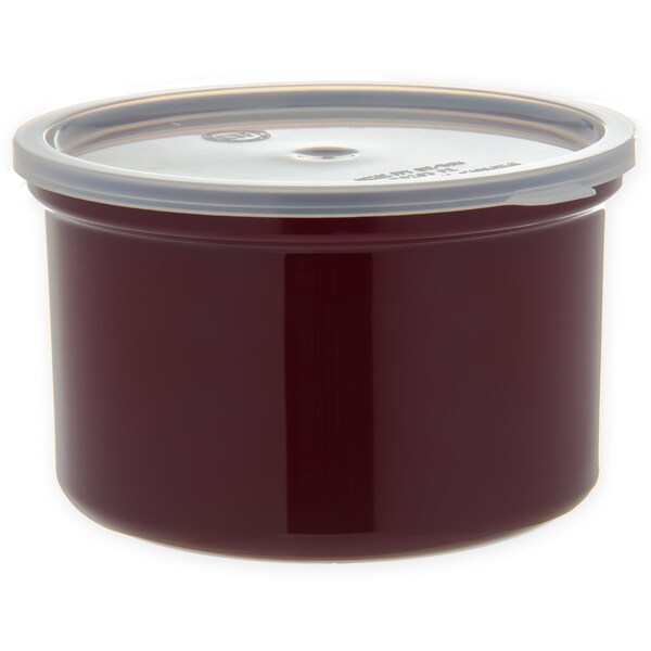 Carlisle Foodservice Crock w/Lid, 1.5 qt., Brown, PK6 - 031601