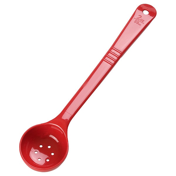 Carlisle Foodservice Perforated Long Handle, 2 oz., Red, PK12 - 396105