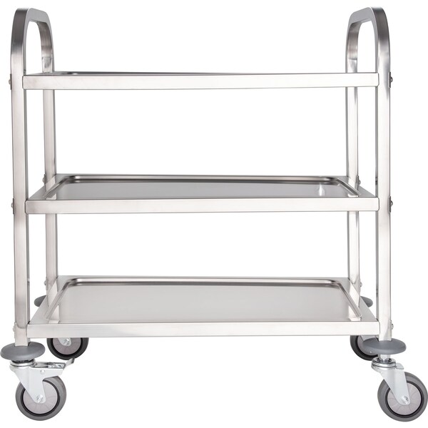 Carlisle Foodservice SS Util Cart, 3 Shelf, 400 lb., 15.75x29.5" - UC4031529