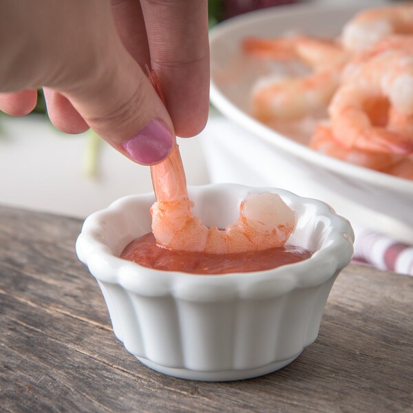 Carlisle Foodservice Melamine Scalloped Ramekin, 2 oz., Wt, PK48 - 4394302