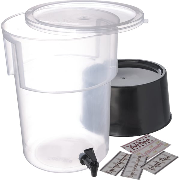 Carlisle Foodservice Round Dispenser w/Base, 5 gal., Black - 222903