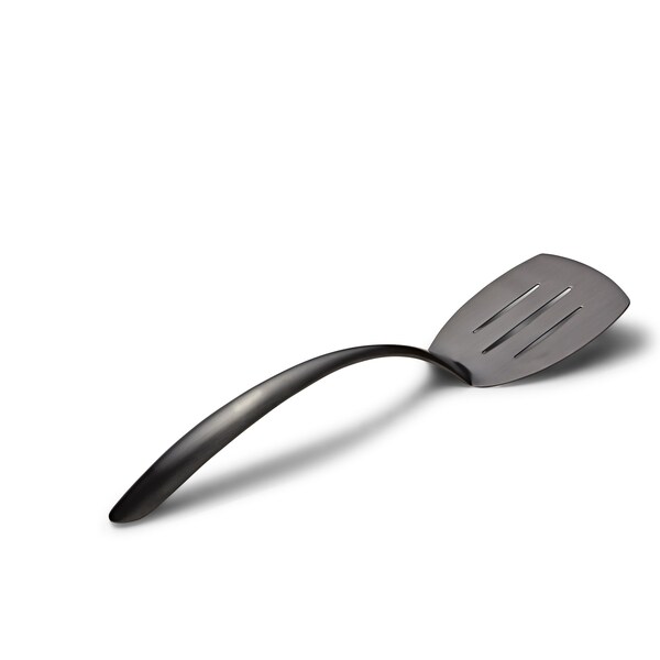 Bon Chef Ez Use Banquet Serving Slotted Turner 14.75" W/Holl Cool Hndl - Black Matte - 9460BM
