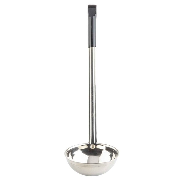 Tablecraft SS Ladle, Black Vinyl Handle, 12 oz - 9712