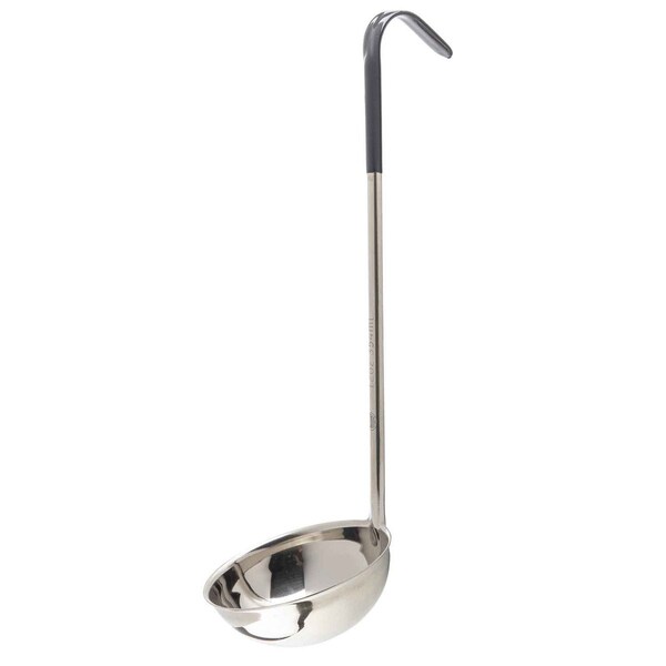 Tablecraft SS Ladle, Black Vinyl Handle, 12 oz - 9712