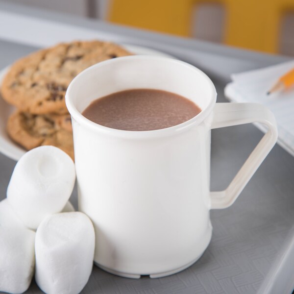 Carlisle Foodservice Polycarbon Handled Mug, 9.6 oz., Wht, PK48 - PCD79602