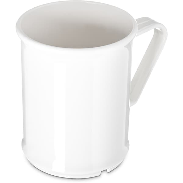Carlisle Foodservice Polycarbon Handled Mug, 9.6 oz., Wht, PK48 - PCD79602