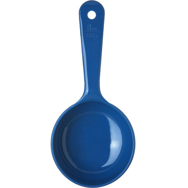 Carlisle Foodservice Solid Short Handle, 8 oz., Blue, PK12 - 493114