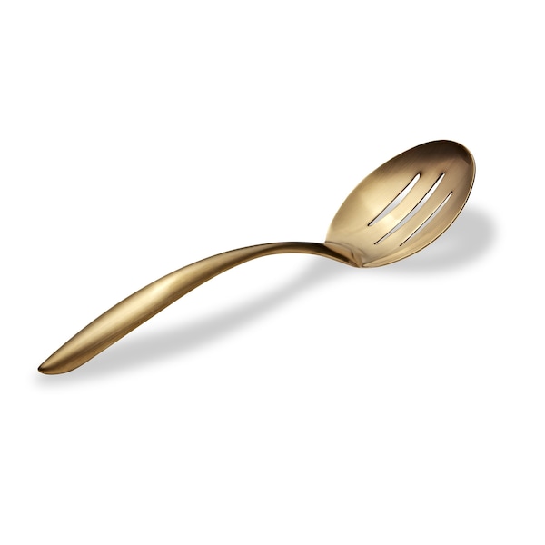 Bon Chef Ez Use Banquet Slotted Serving Spoon W/Hollow Coolhandle 9-3/4 - Gold Matte - 9464GM