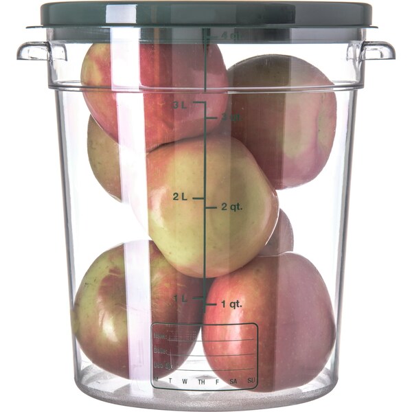 Carlisle Foodservice Round Container, 4 qt., Clr, PK12 - 1076407