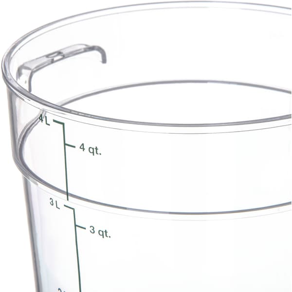 Carlisle Foodservice Round Container, 4 qt., Clr, PK12 - 1076407
