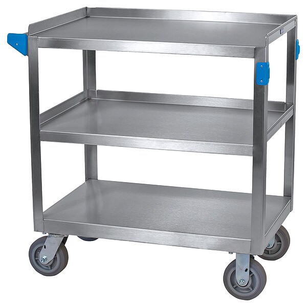 Carlisle Foodservice SS Utility Cart, 3 Shelf, 700 lb., 21x33" - UC7032133