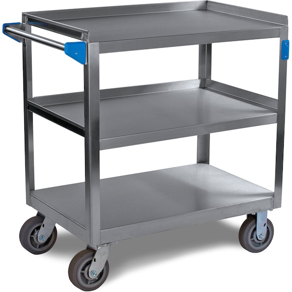 Carlisle Foodservice SS Utility Cart, 3 Shelf, 700 lb., 21x33" - UC7032133
