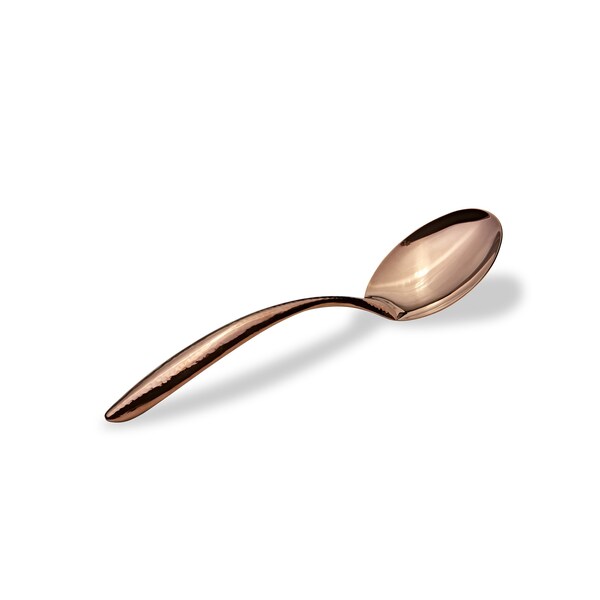 Bon Chef Ez Use Banquet Solid Serving Spoon Hammer Finish 9-3/4" - Rose Gold - 9463HFRG