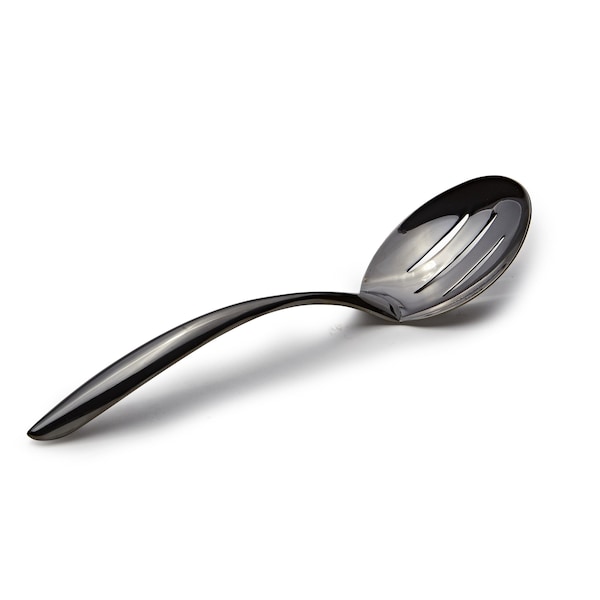 Bon Chef Ez Use Banquet Slotted Serving Spoon W/Hollow Coolhandle 9-3/4 - Black - 9464B