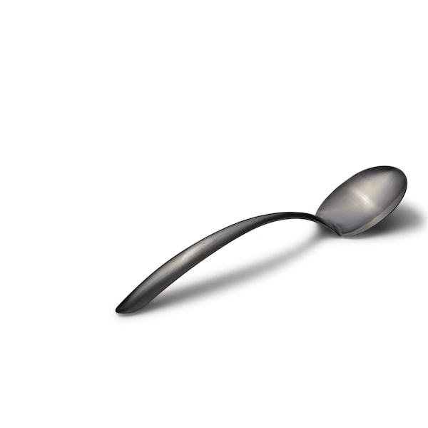 Bon Chef Ez Use Banq Svng Solid Spoon W/Hollow Cool Hndl 13.5" 2 Oz. - Black Matte - 9457BM