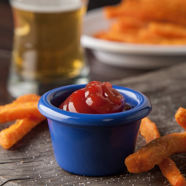 Carlisle Foodservice Melamine Smooth Ramekin, 1.5 oz., Blu, PK48 - S27514