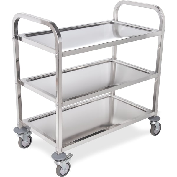 Carlisle Foodservice SS Util Crt, 3 Shlf, 400 lb., 17.75x33.375" - UC4031733