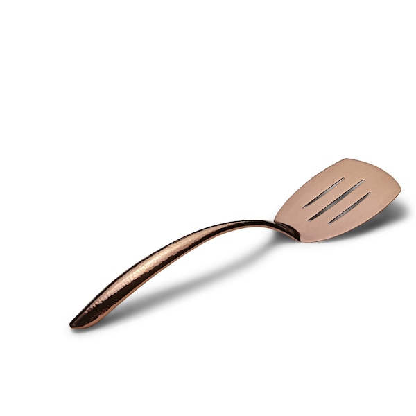 Bon Chef Ez Use Banquet Serving Slotted Turner Hammer Finish 14.75" - Rose Gold - 9460HFRG