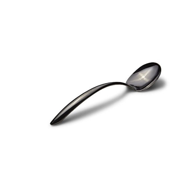 Bon Chef Ez Use Banq Svng Solid Spoon W/Hollow Cool Hndl 13.5" 2 Oz. - Black - 9457B