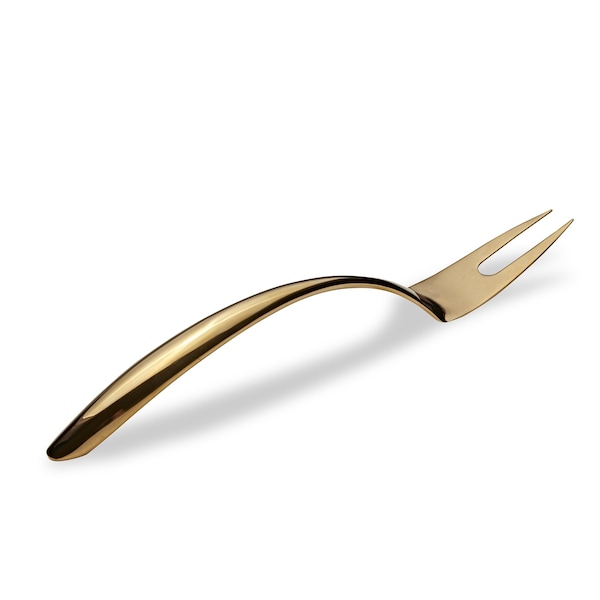 Bon Chef Ez Use Banquet Serving Fork 14" W/Hollow Cool Handle - Gold - 9455G