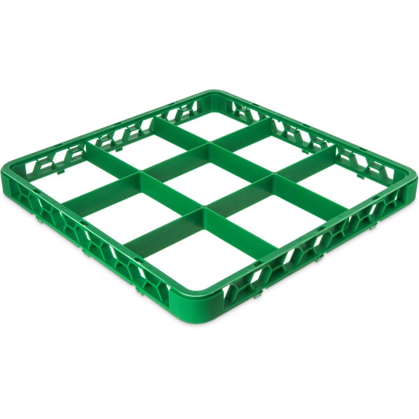 Carlisle Foodservice Dvde Glss Rack Ext, 1.78", Grn, 9 Comp, PK6 - RE9C09