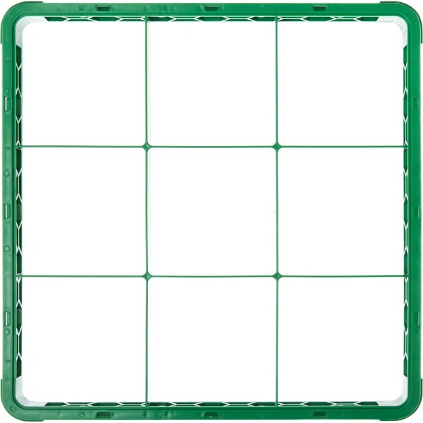 Carlisle Foodservice Dvde Glss Rack Ext, 1.78", Grn, 9 Comp, PK6 - RE9C09