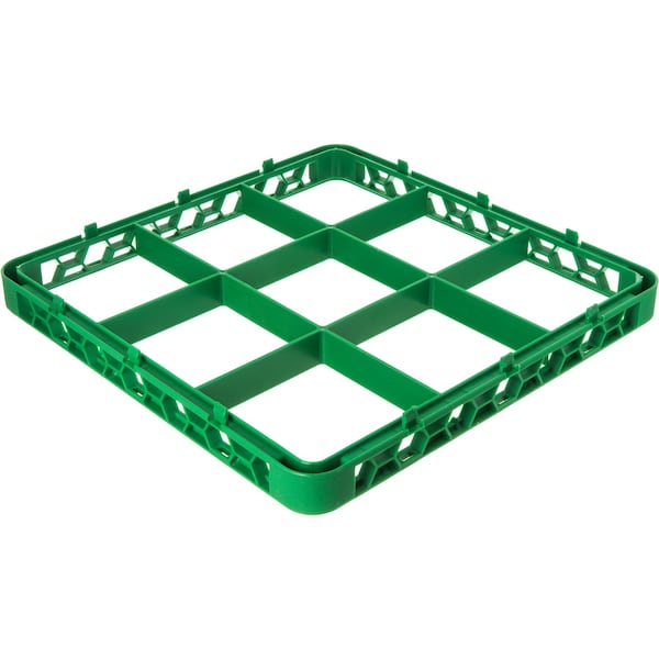 Carlisle Foodservice Dvde Glss Rack Ext, 1.78", Grn, 9 Comp, PK6 - RE9C09