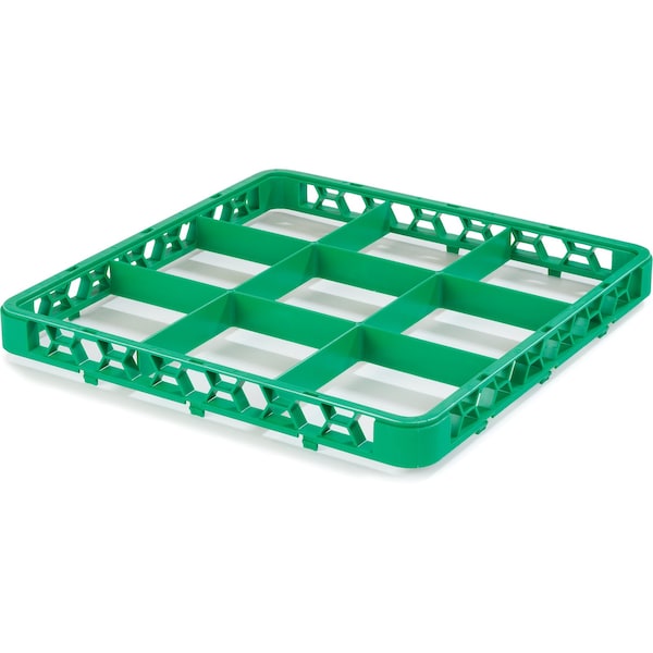 Carlisle Foodservice Dvde Glss Rack Ext, 1.78", Grn, 9 Comp, PK6 - RE9C09