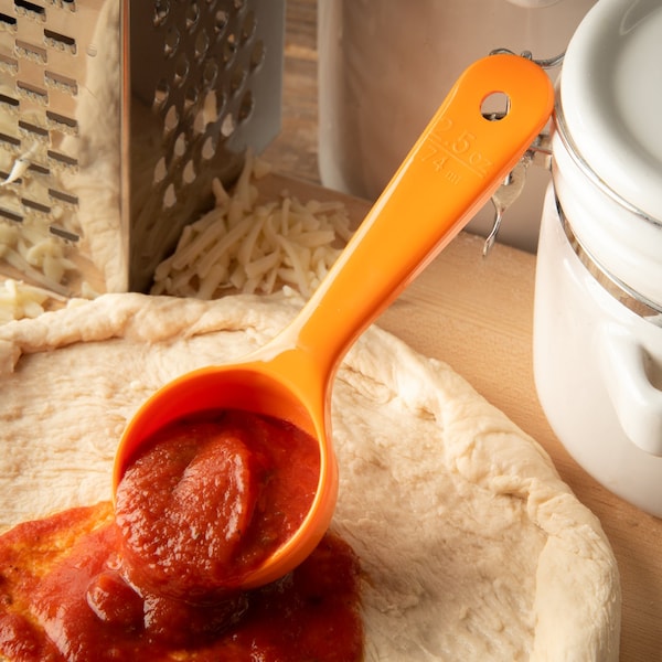 Carlisle Foodservice Solid Short Handle, 2.5 oz., Orange, PK12 - 492524