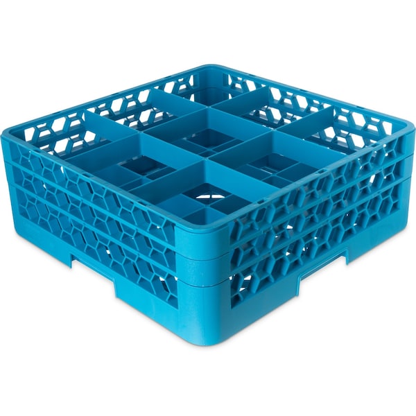 Carlisle Foodservice Glass Rack w/2 Extenders, 9 Comp, PK3 - RG9-214