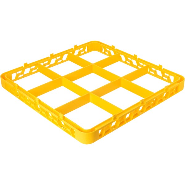Carlisle Foodservice Dvde Glss Rack Ext, 1.78", Ylw, 9 Comp, PK6 - RE9C04