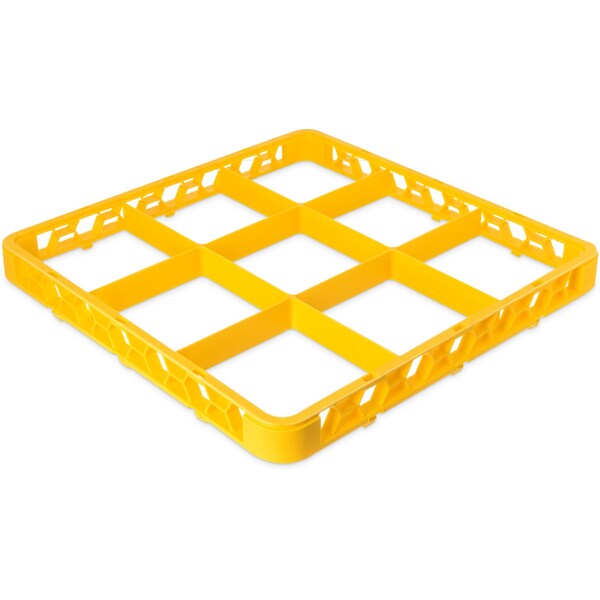 Carlisle Foodservice Dvde Glss Rack Ext, 1.78", Ylw, 9 Comp, PK6 - RE9C04