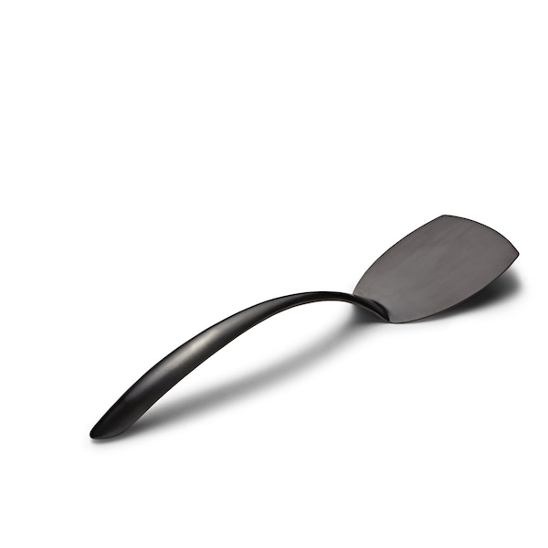 Bon Chef Ez Use Banquet Serving Solid Turner 14.75" W/Holl Cool Hndl - Black Matte - 9459BM