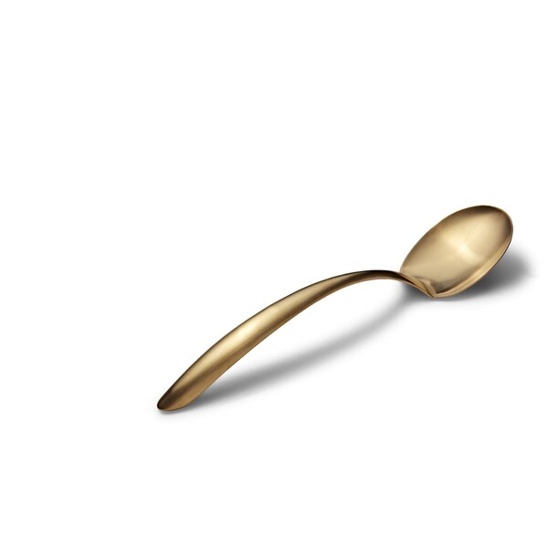 Bon Chef Ez Use Banq Svng Solid Spoon W/Hollow Cool Hndl 13.5" 2 Oz. - Gold Matte - 9457GM
