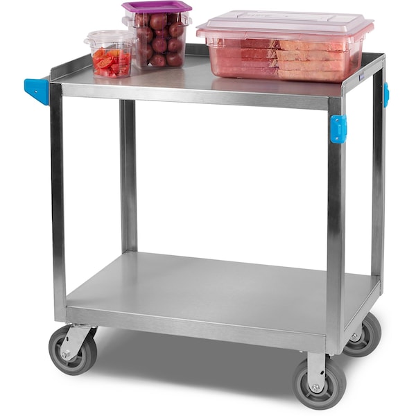 Carlisle Foodservice SS Utility Cart, 2 Shelf, 700 lb., 21x33" - UC7022133
