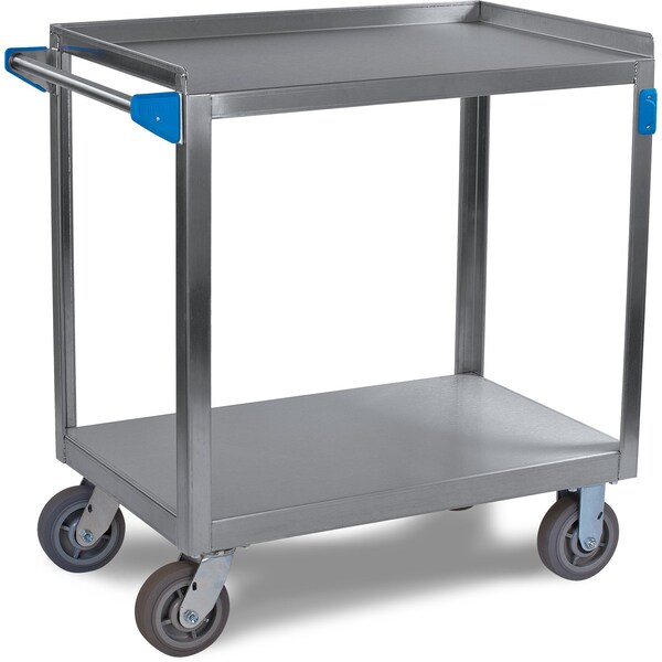 Carlisle Foodservice SS Utility Cart, 2 Shelf, 700 lb., 21x33" - UC7022133