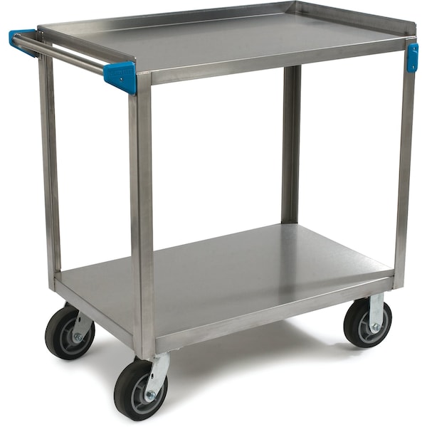 Carlisle Foodservice SS Utility Cart, 2 Shelf, 700 lb., 21x33" - UC7022133