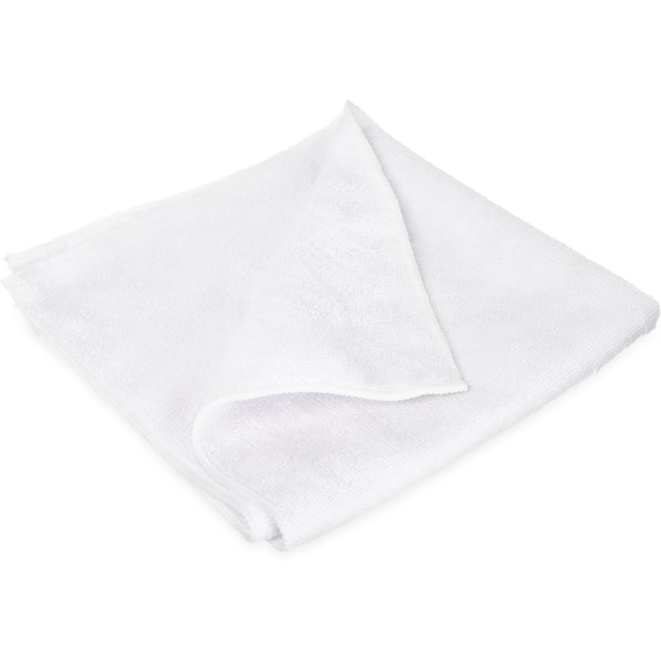 Carlisle Foodservice Mcrfbr Cleaning Cloth, 16"x16", Wht, PK12 - 3633402