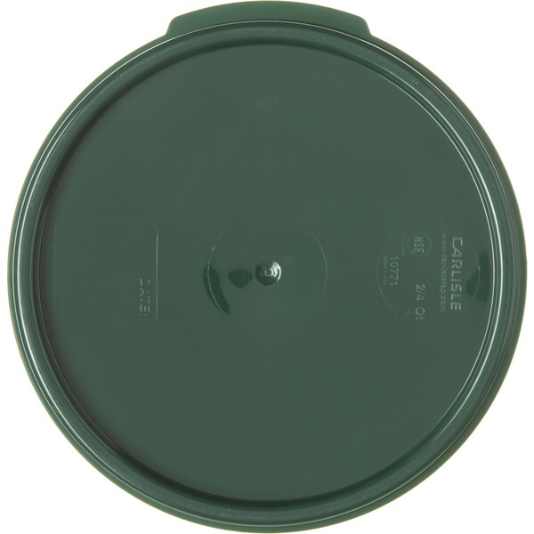 Carlisle Foodservice Round Container Lid, 2-4 qt., Green, PK12 - 1077108