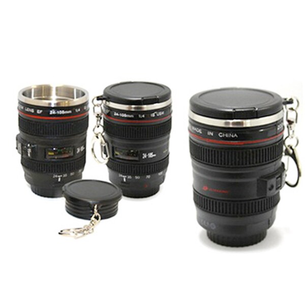 1947Kitchen 3-Pack: Mini Camera Lens Shot Coffee Tea Beverage Glasses, 3PK - TI-3CLSM-BLA