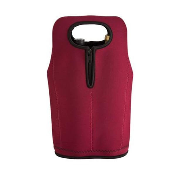 Sea Foam Co Buy Smart Depot  Neoprene Two-Bottle Wine Carrier - Burgundy - G7313 BURGUNDY