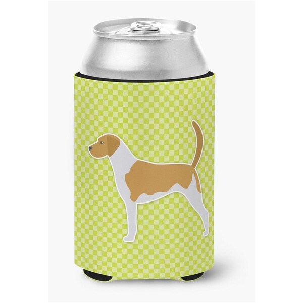 Carolines Treasures American Foxhound Checkerboard Green Can or Bottle Hugger - BB3798CC