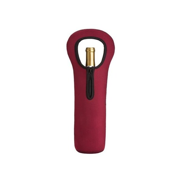 Sea Foam Company Buy Smart Depot G7311 Burgundy Neoprene One-Bottle Wine Carrier - Burgundy - G7311 BURGUNDY