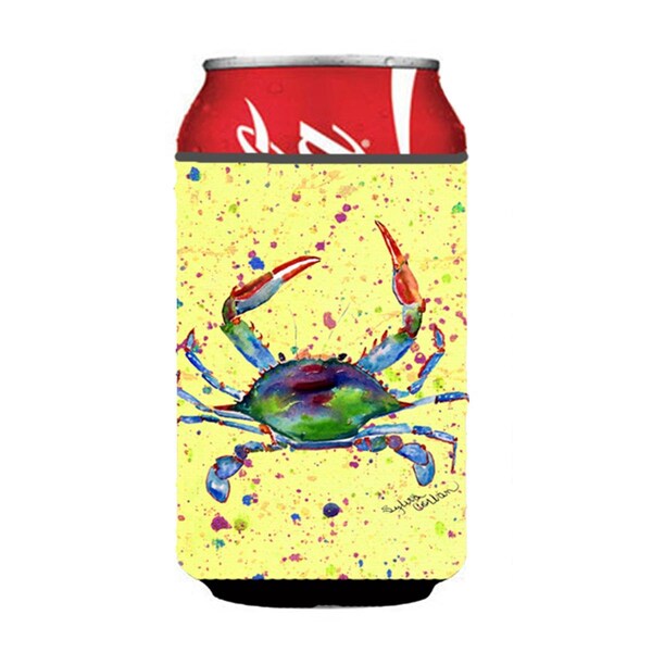 Carolines Treasures Crab On Yellow Can Or Bottle  Hugger - 8452CC
