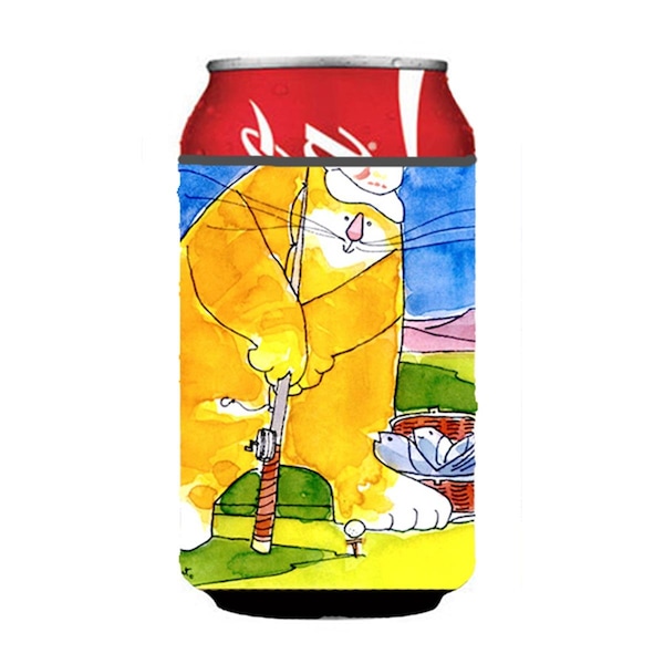 Carolines Treasures Big Cat Golfing With A Fishing Pole Can Or Bottle  Hugger - 6105CC