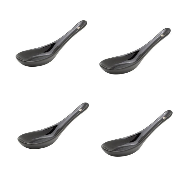 Helens Asian Kitchen Chinese Soup Spoon Blk S/4 - 97110/4